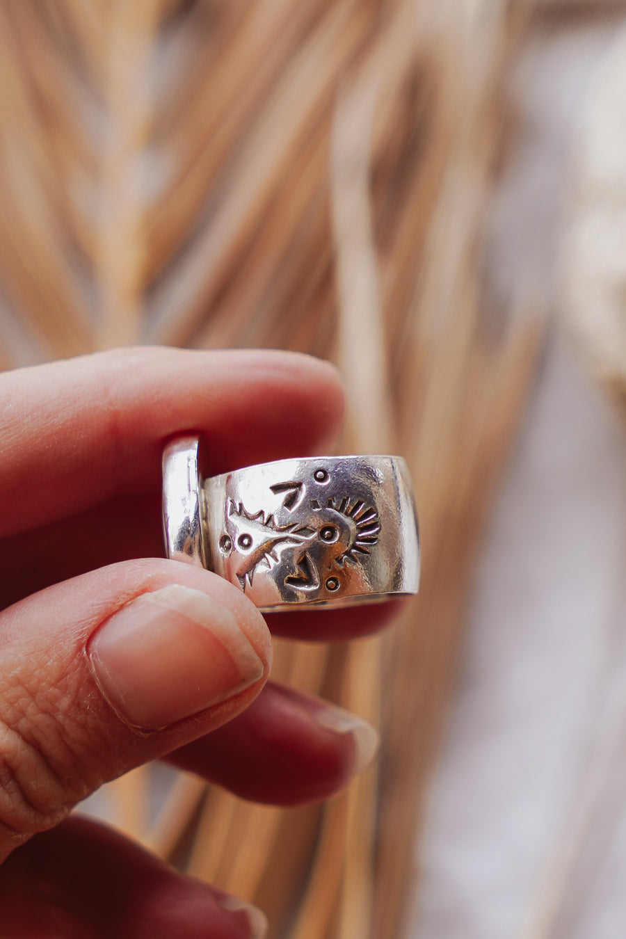Scenic Agate Ring with 14k Gold-Fill Prongs (Size 7.25)