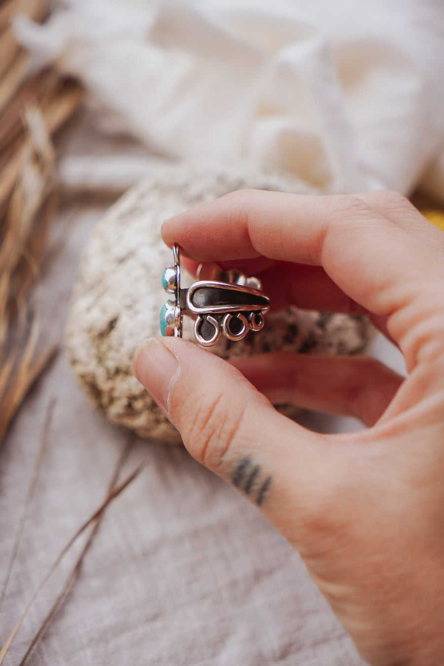 The Whimsy Ring in Sierra Nevada Turquoise (Size 8)