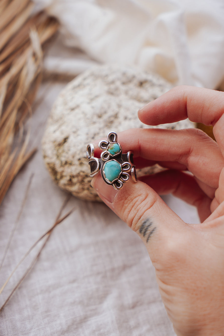 The Whimsy Ring in Sierra Nevada Turquoise (Size 8)