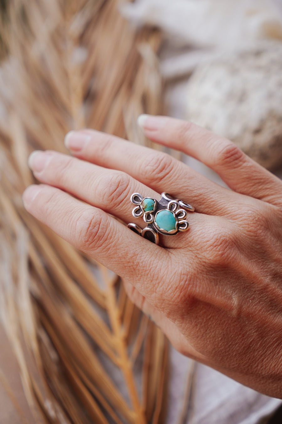 The Whimsy Ring in Sierra Nevada Turquoise (Size 8)