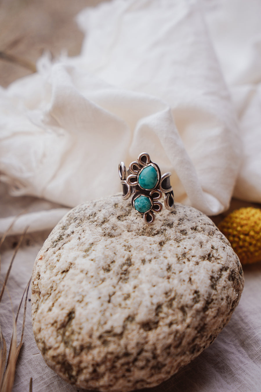 The Whimsy Ring in Sierra Nevada Turquoise (Size 8)