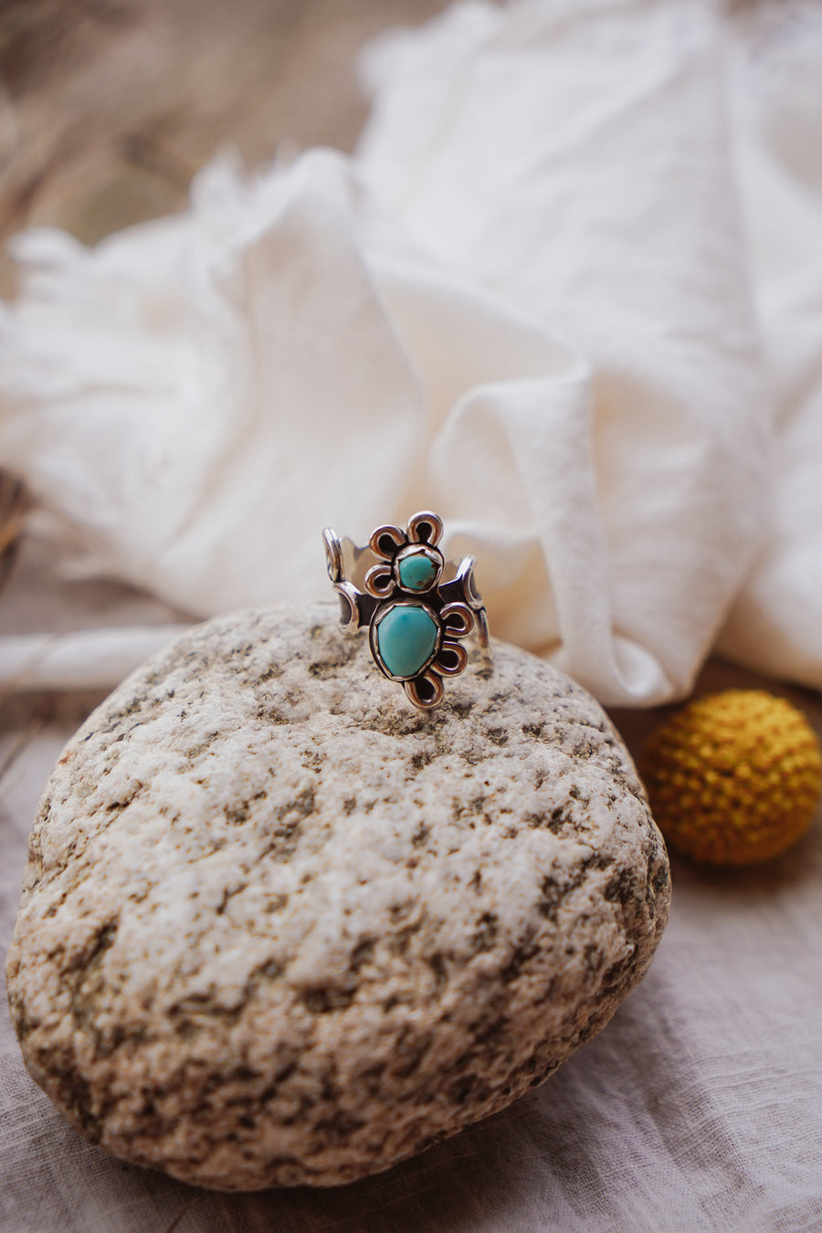 The Whimsy Ring in Sierra Nevada Turquoise (Size 7)