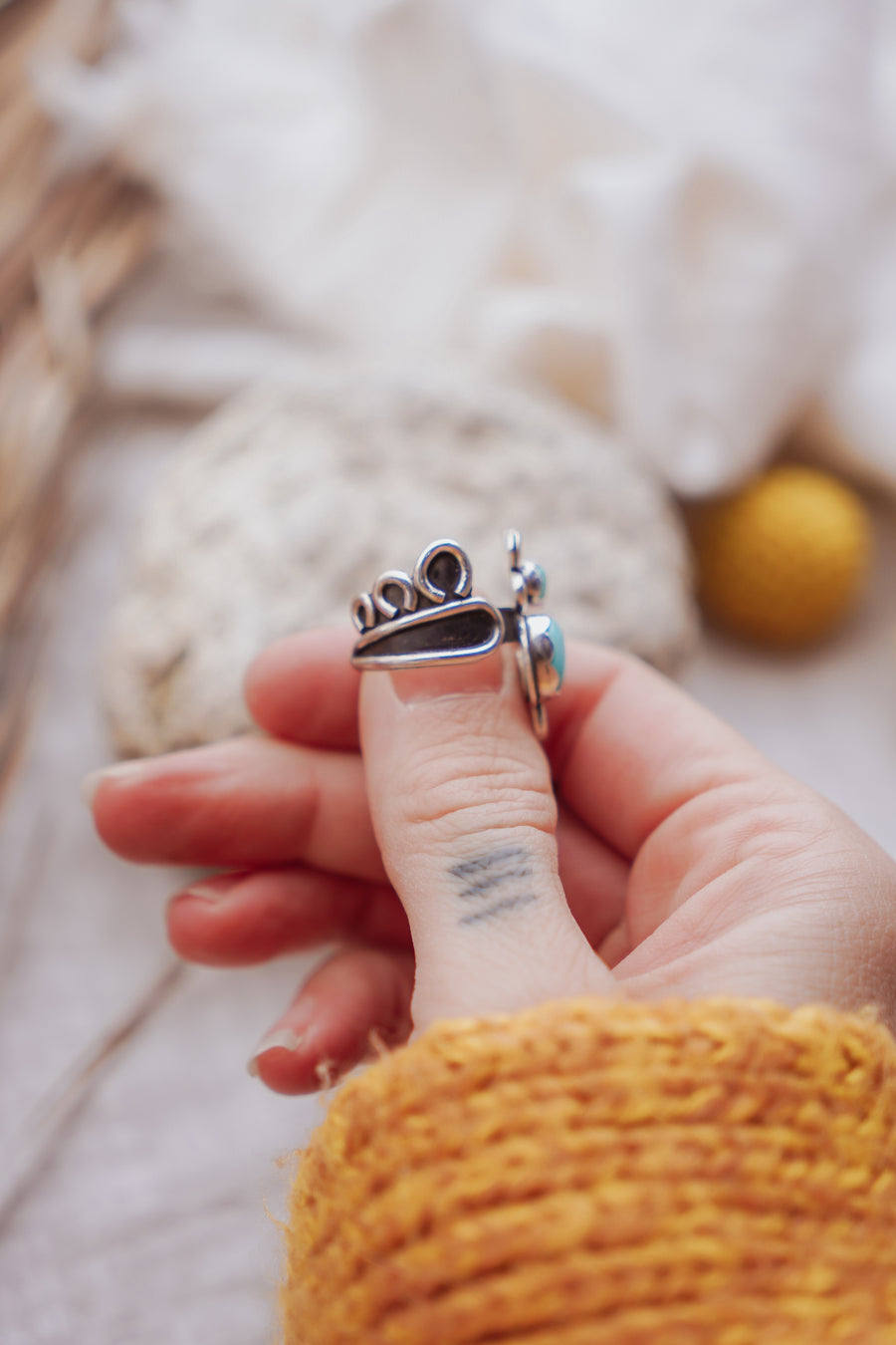 The Whimsy Ring in Sierra Nevada Turquoise (Size 7)