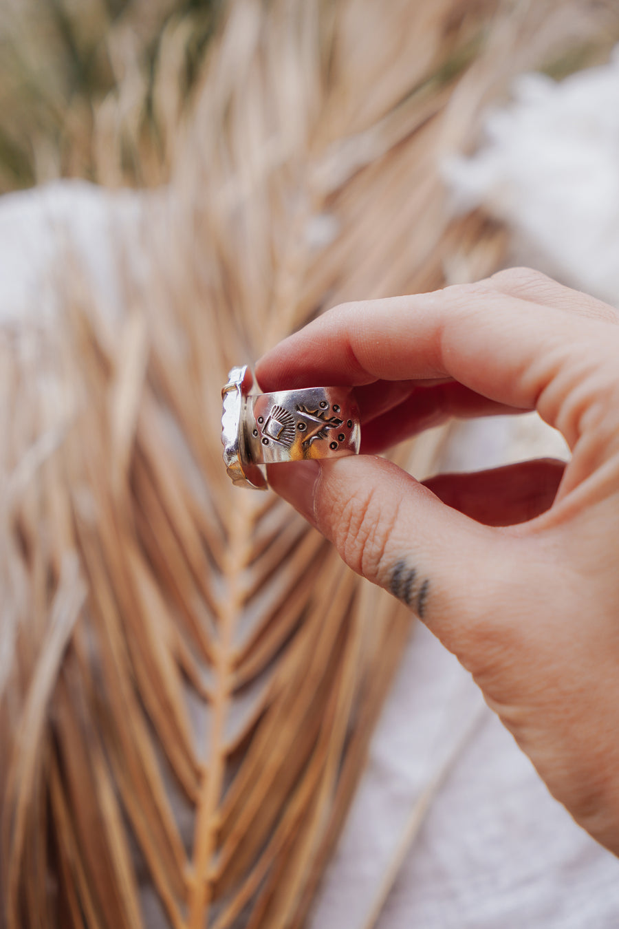 Scenic Agate Ring with 14k Gold-Fill Prongs (Size 8.25)