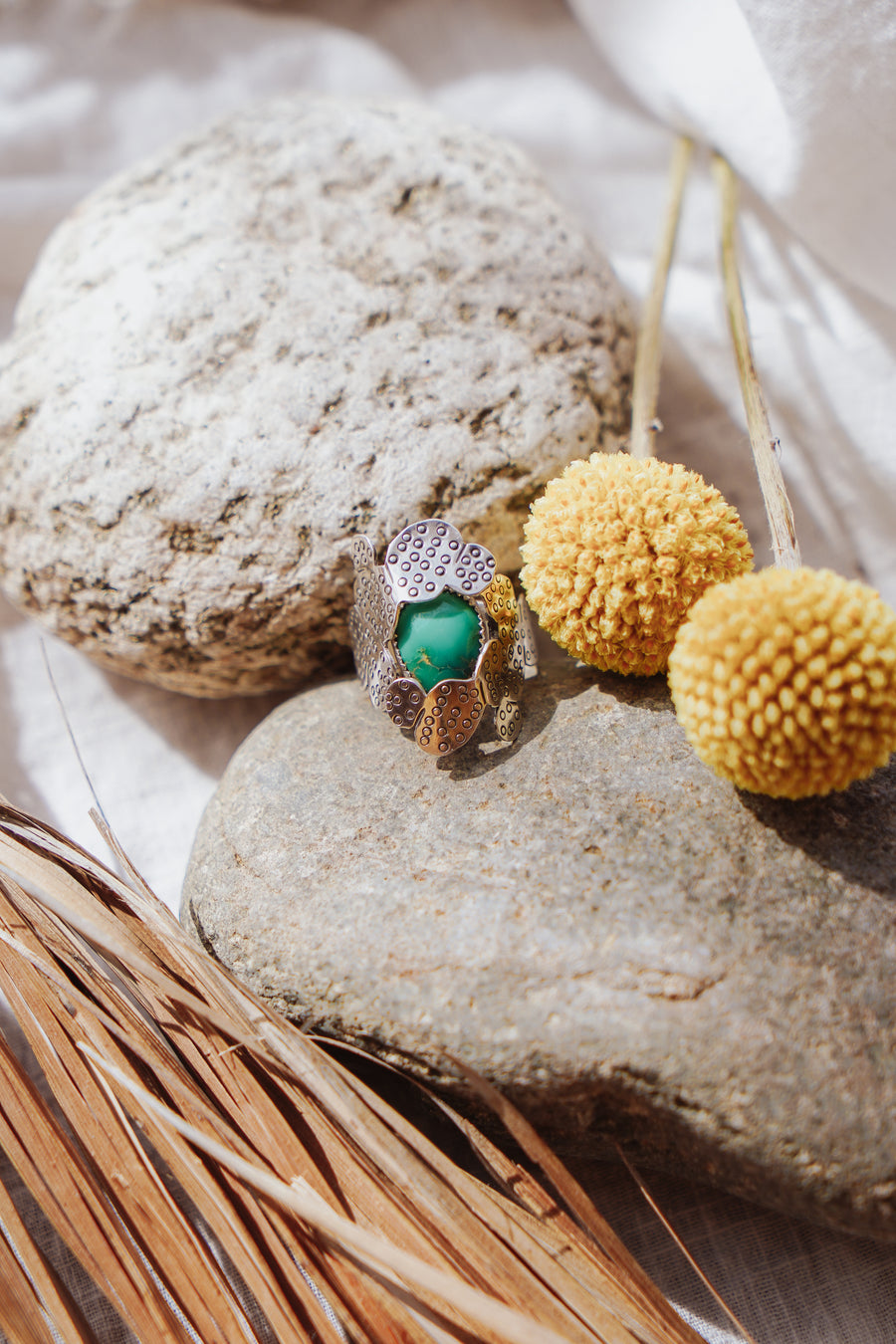 The Prickly Pear Ring in Emerald Valley Turquoise (Size 8)
