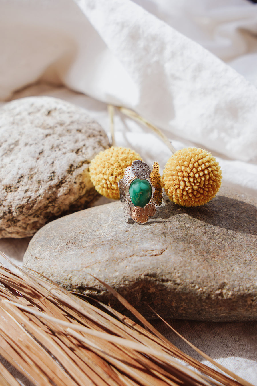 The Prickly Pear Ring in Emerald Valley Turquoise (Size 7)