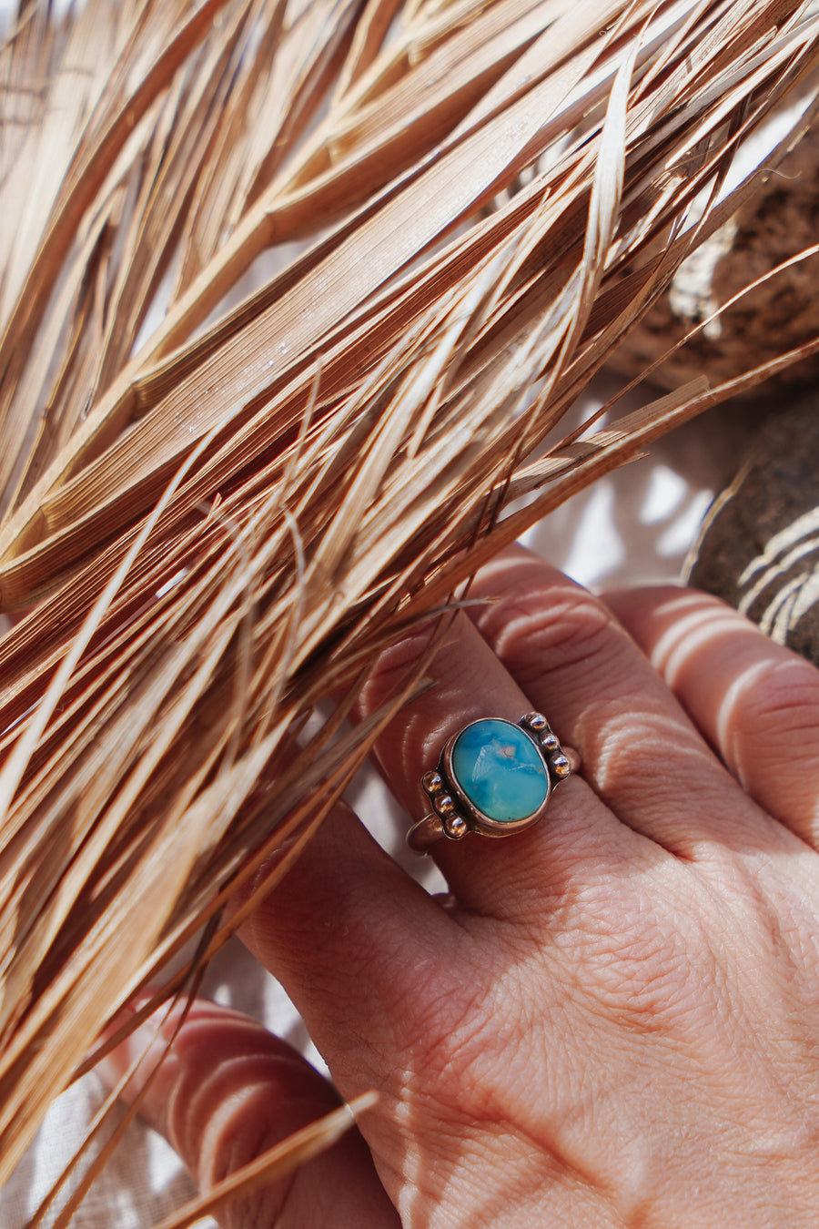 The Ellipsis Ring in Whitewater Turquoise (Size 8.5)