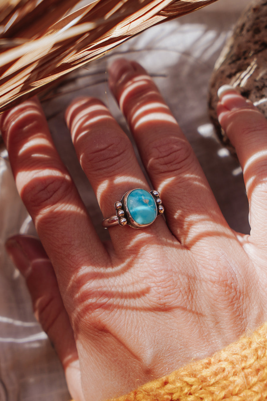 The Ellipsis Ring in Whitewater Turquoise (Size 8.5)
