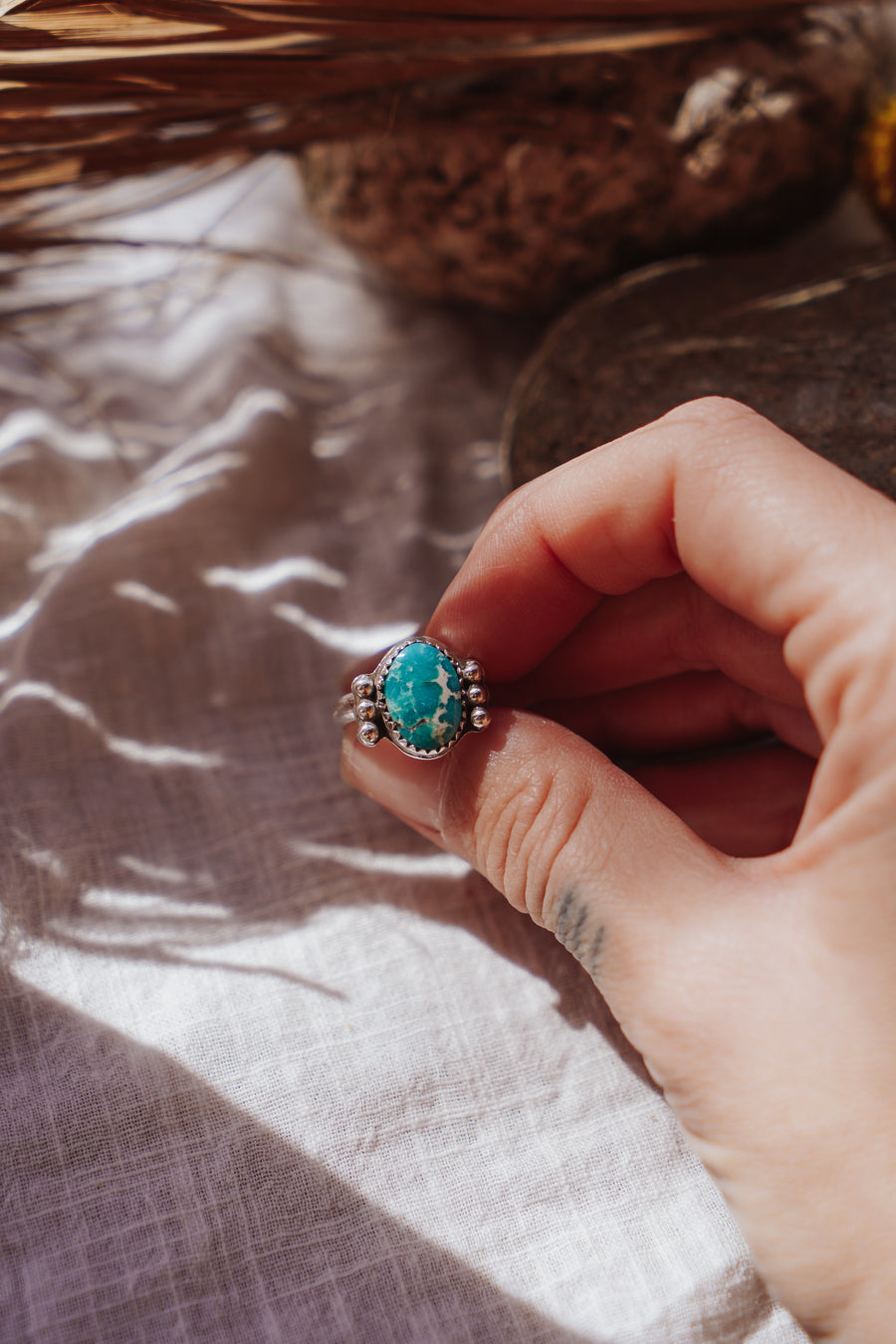 The Ellipsis Ring in Whitewater Turquoise (Size 6.5)