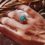 The Ellipsis Ring in Whitewater Turquoise (Size 5.5)