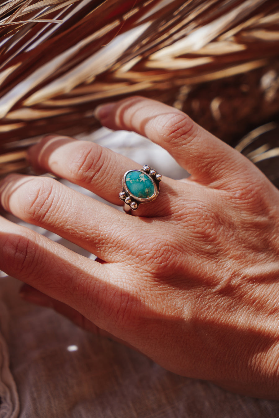 The Ellipsis Ring in Whitewater Turquoise (Size 5.5)