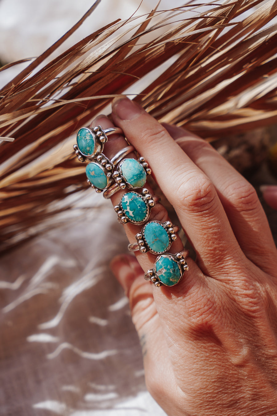 The Ellipsis Ring in Whitewater Turquoise (Size 10)