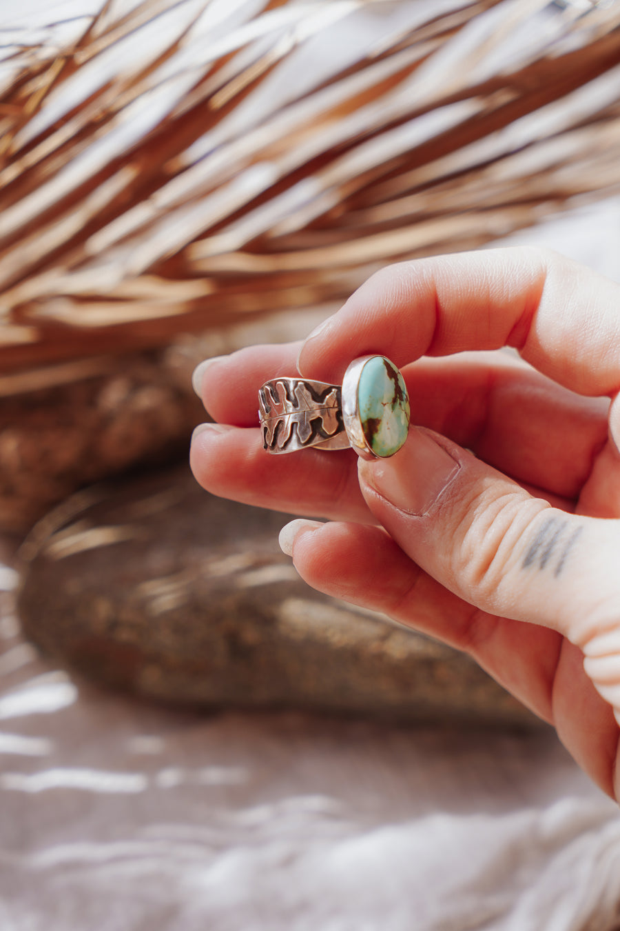 Iron Maiden Turquoise Ring (Size 7.5)