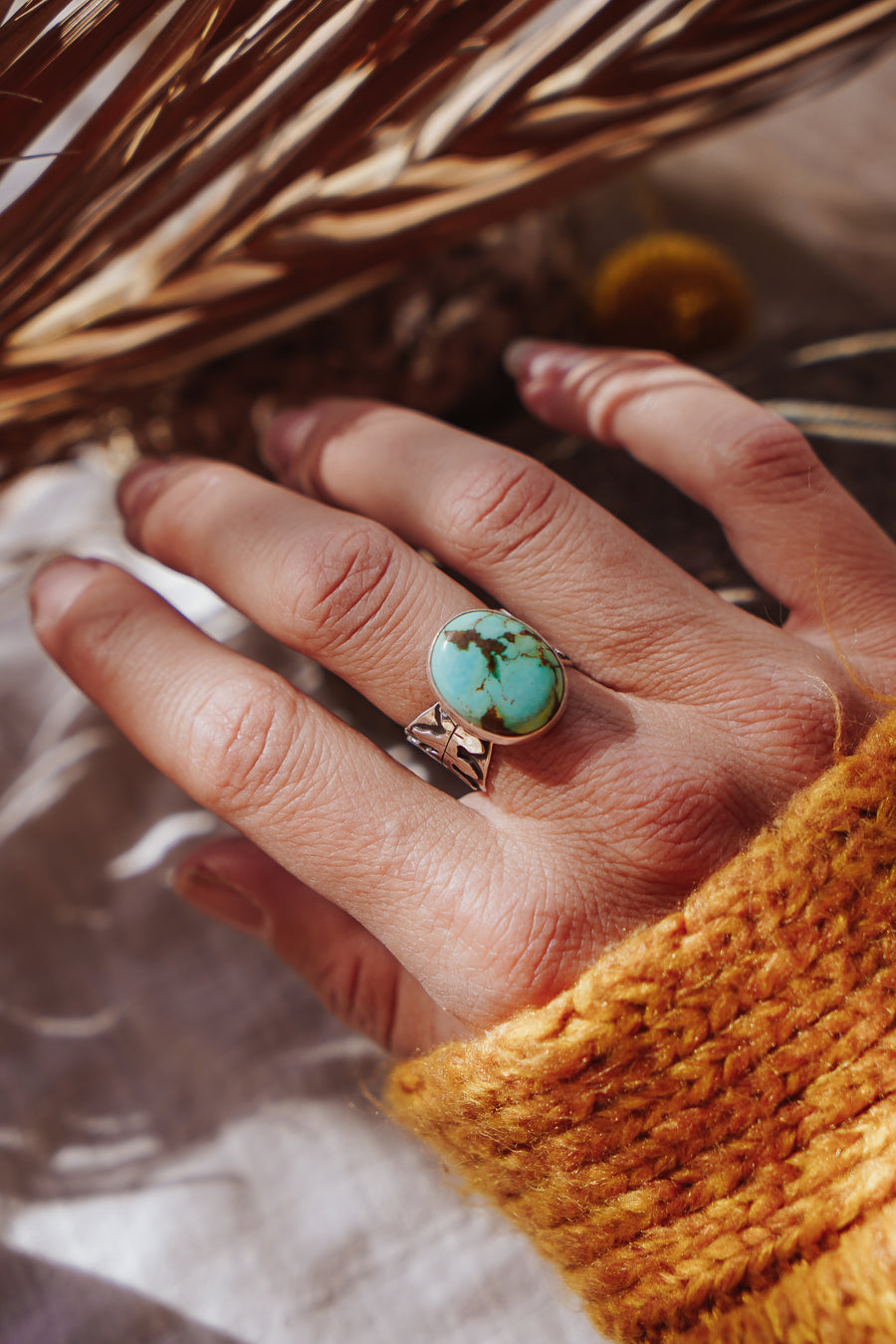 Iron Maiden Turquoise Ring (Size 7.5)