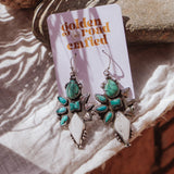 Statement Earrings in White Buffalo, Campitos, Hubei, and Variscite Turquoise