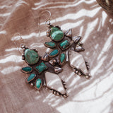 Statement Earrings in White Buffalo, Campitos, Hubei, and Variscite Turquoise
