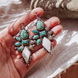 Statement Earrings in White Buffalo, Campitos, Hubei, and Variscite Turquoise