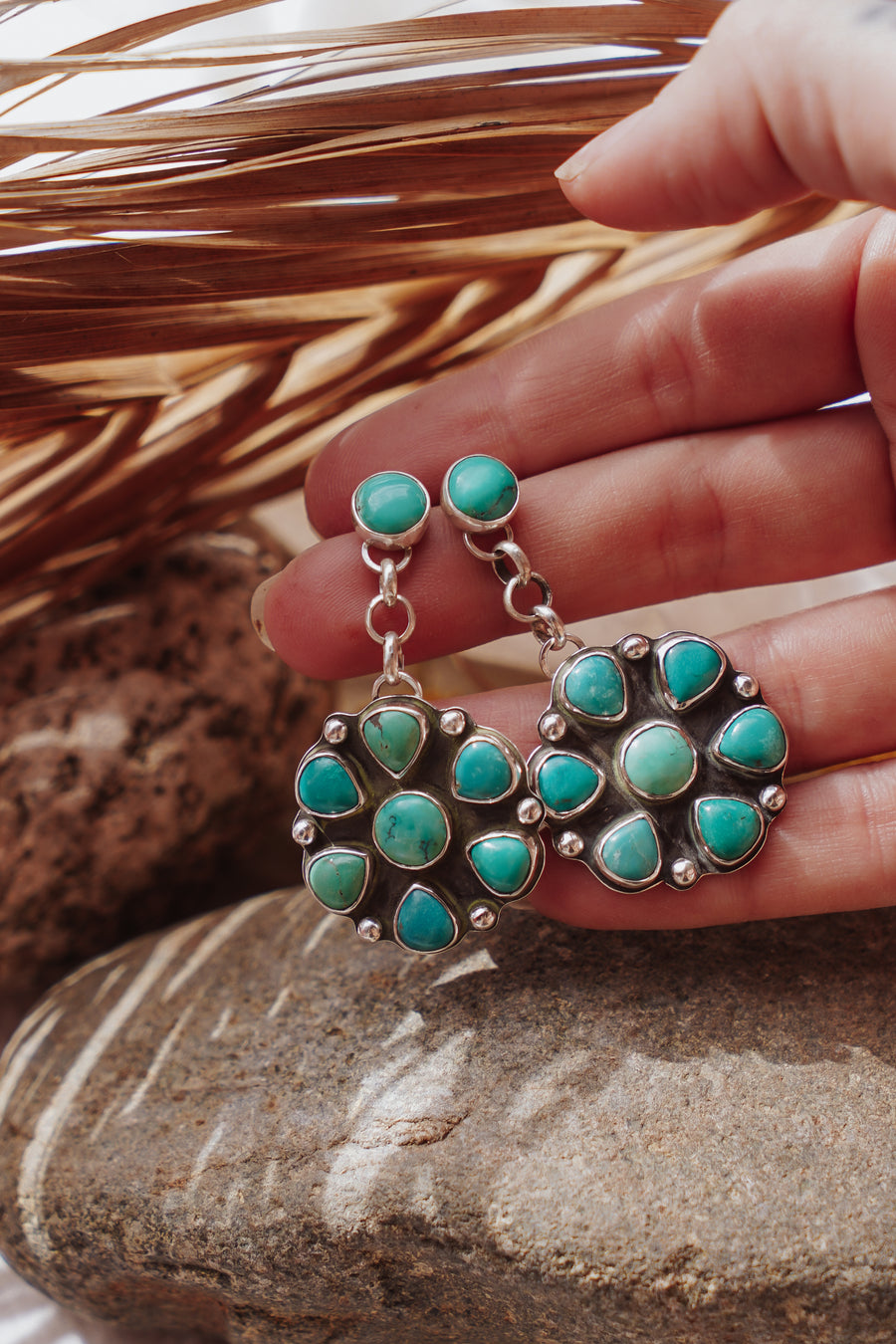 Statement Earrings in Hubei Turquoise