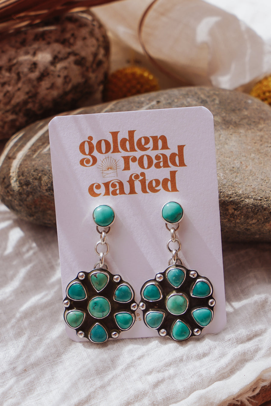 Statement Earrings in Hubei Turquoise