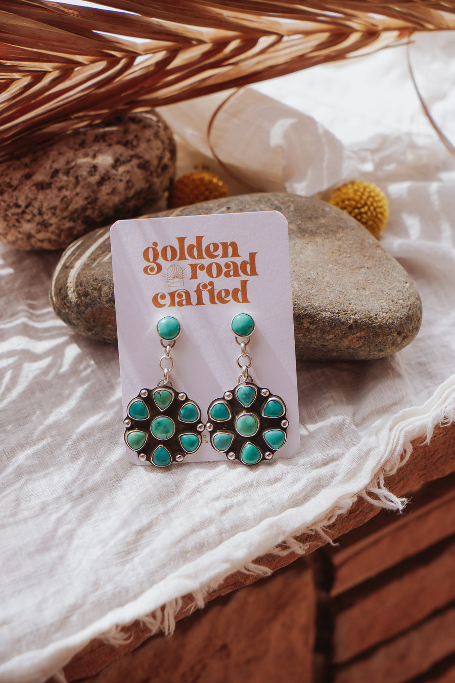 Statement Earrings in Hubei Turquoise