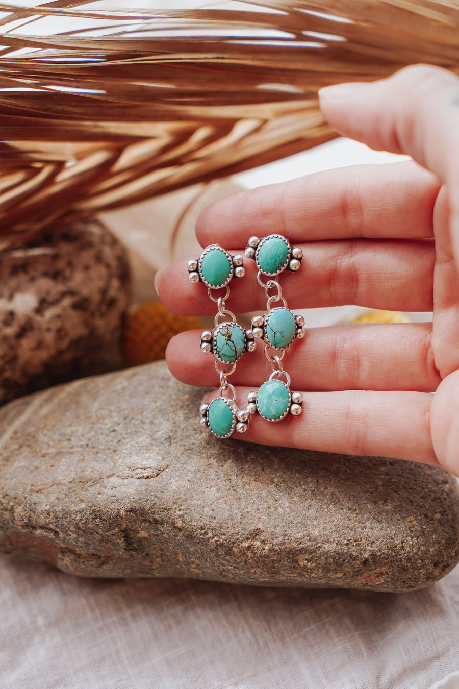 Dangle Earrings in Hubei Turquoise