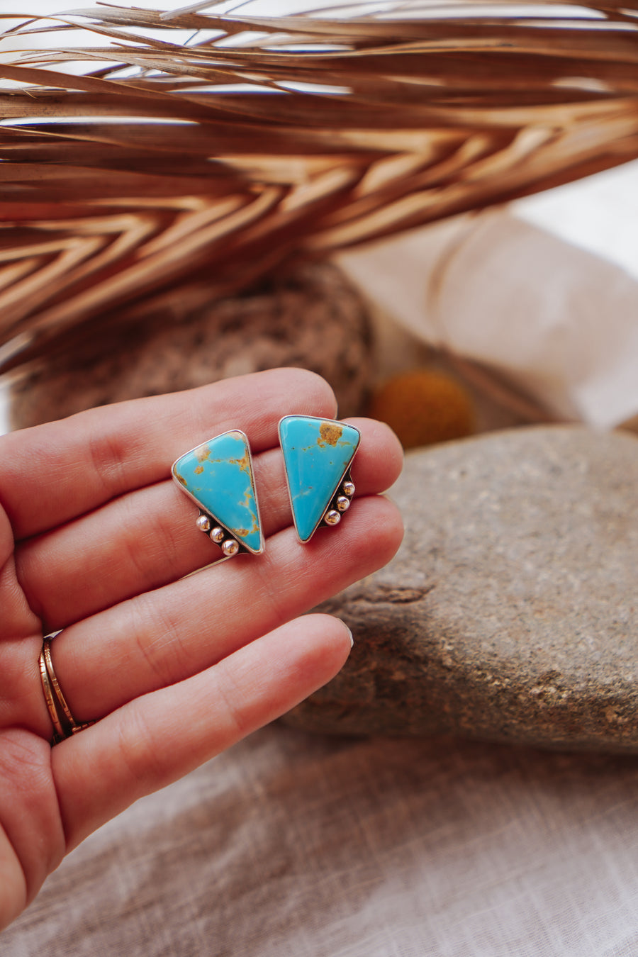 Lacuna Studs in Tyrone Turquoise