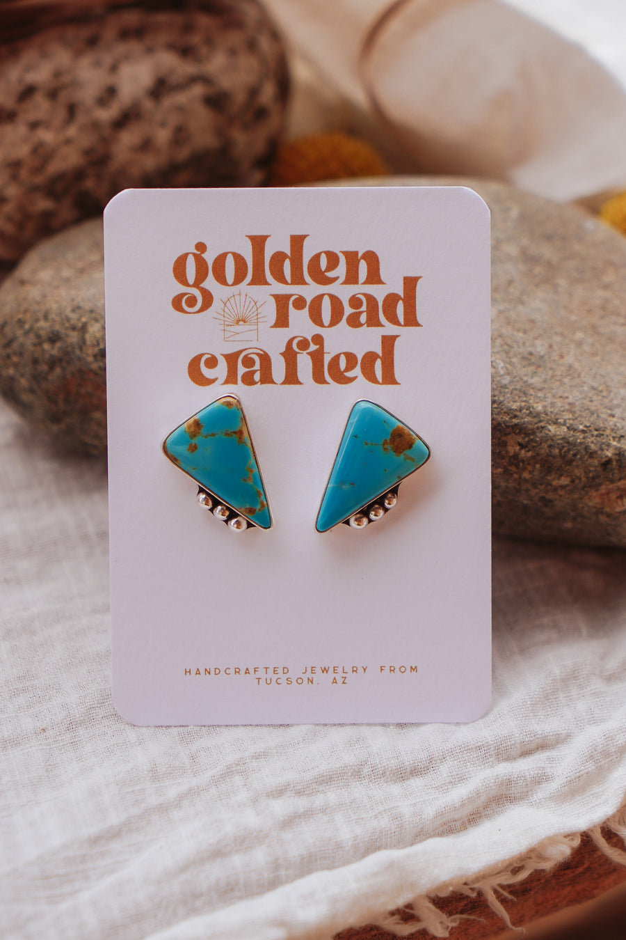 Lacuna Studs in Tyrone Turquoise