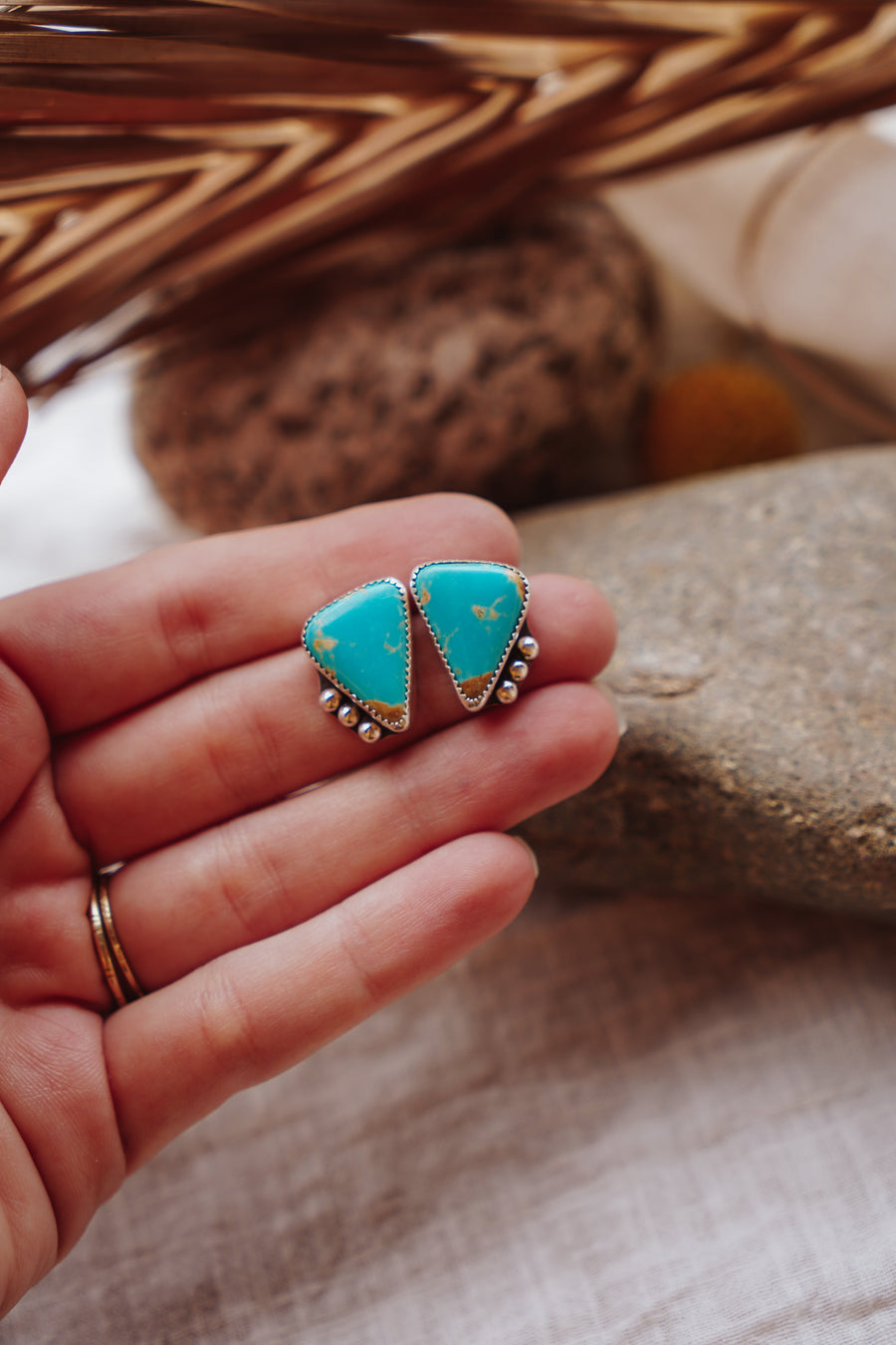 Lacuna Studs in Tyrone Turquoise