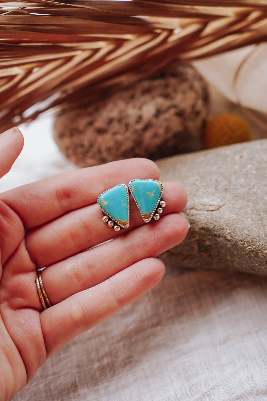 Lacuna Studs in Tyrone Turquoise