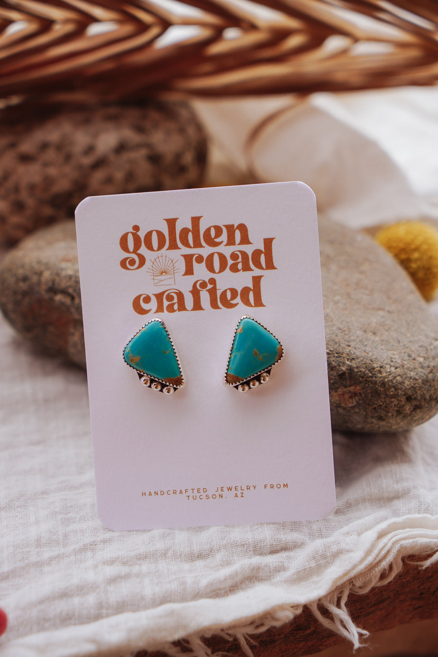 Lacuna Studs in Tyrone Turquoise