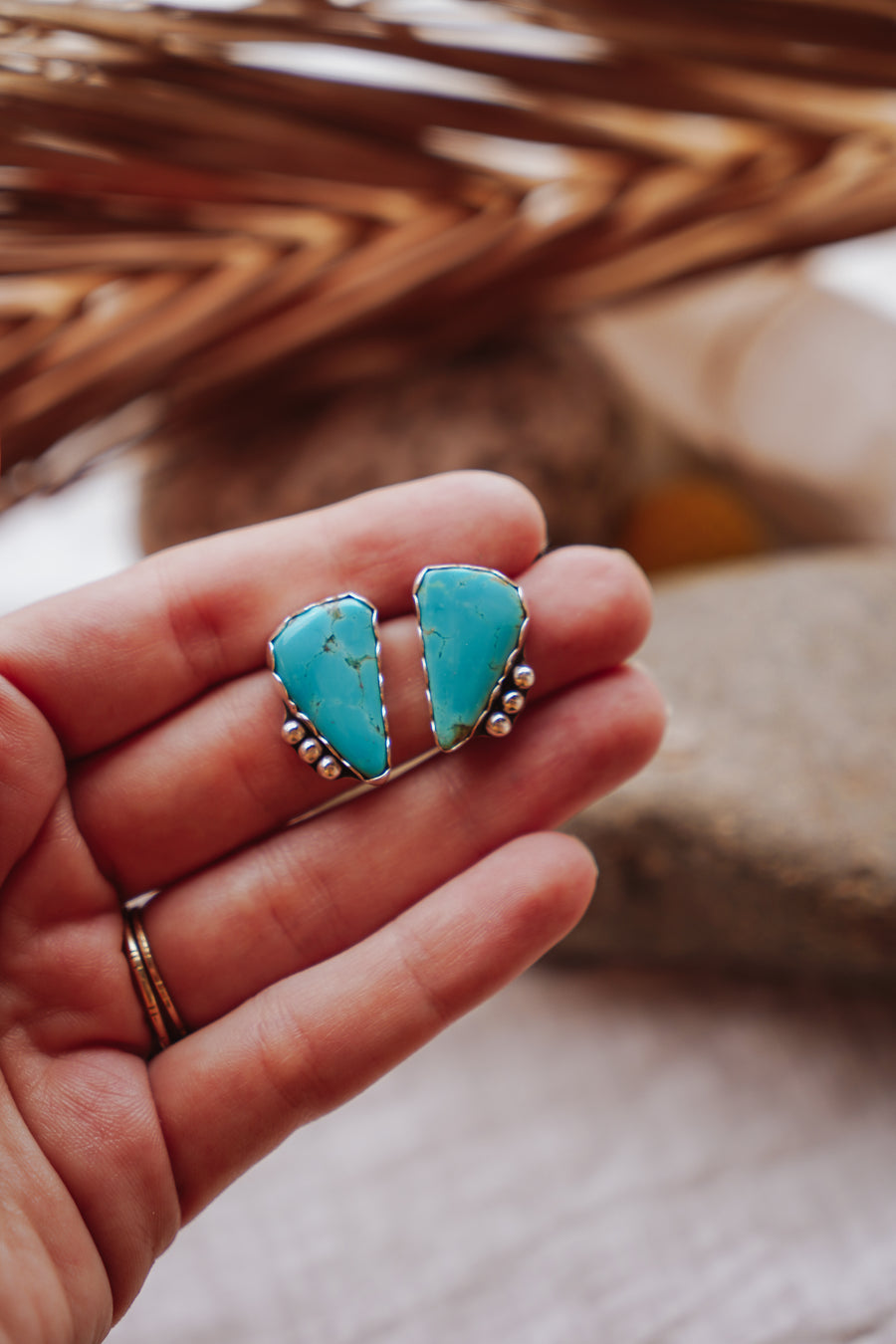 Lacuna Studs in Tyrone Turquoise