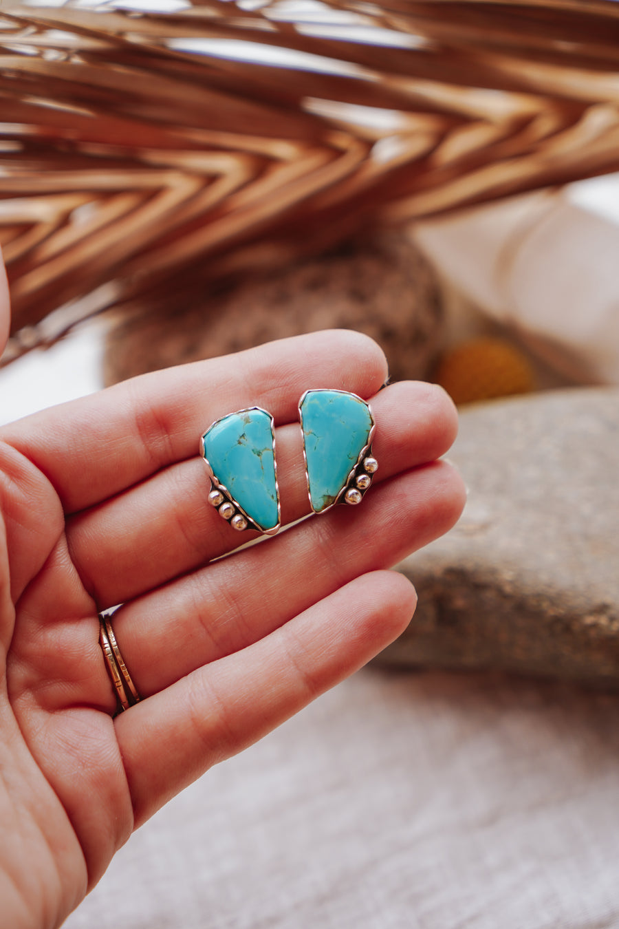 Lacuna Studs in Tyrone Turquoise