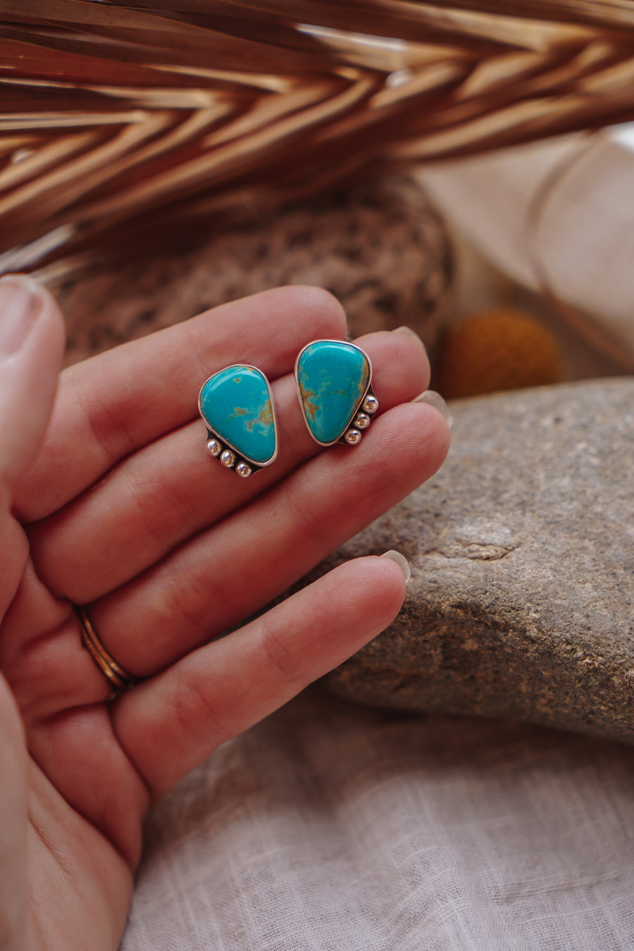 Lacuna Studs in Tyrone Turquoise
