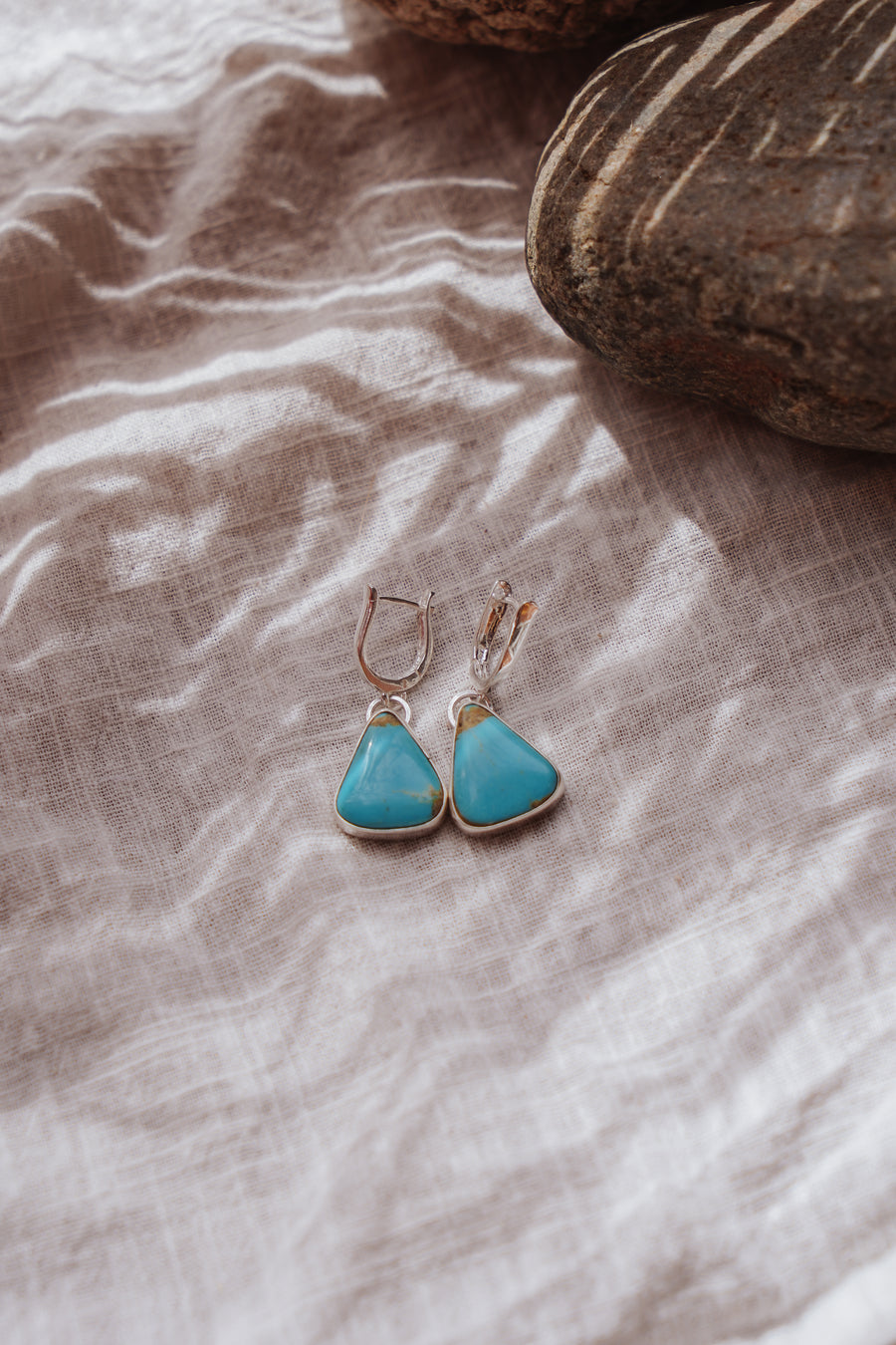 Horseshoe Drop Earrings in Tyrone Turquoise