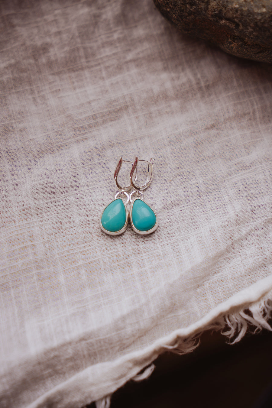 Horseshoe Drop Earrings in Tyrone Turquoise