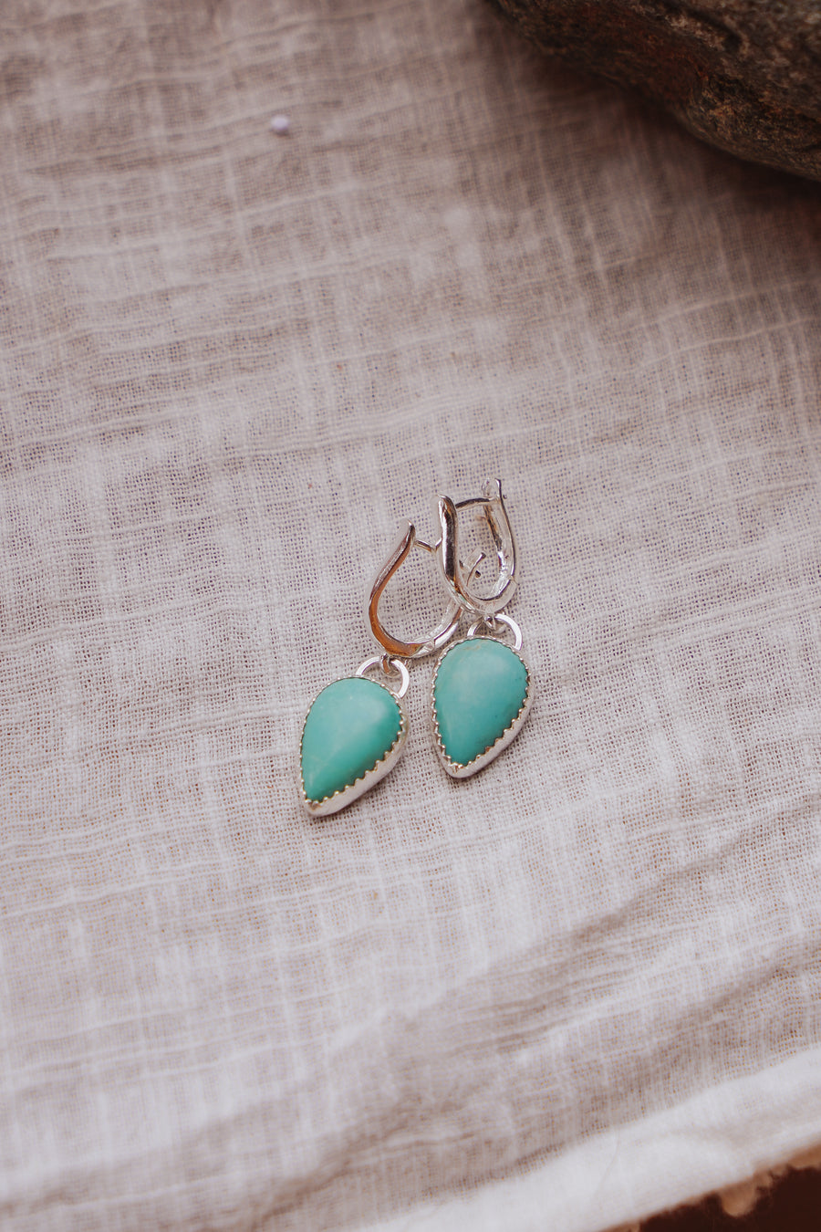 Horseshoe Drop Earrings in Tyrone Turquoise