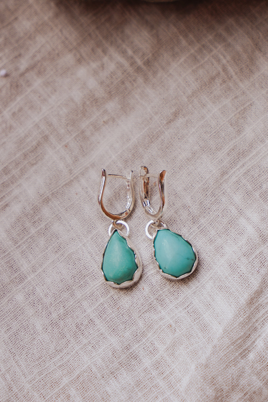 Horseshoe Drop Earrings in Tyrone Turquoise