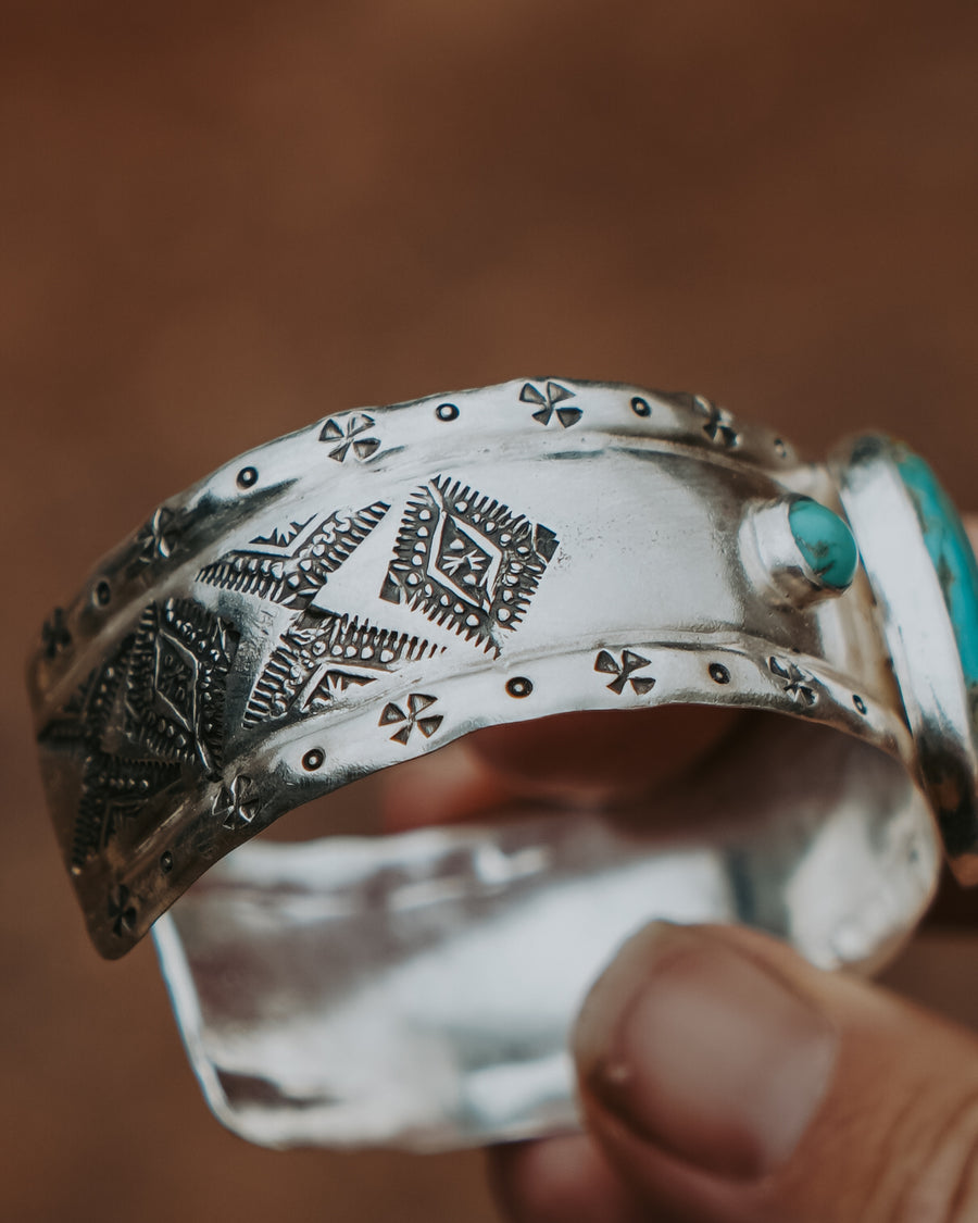 Statement Cuff in Hubei & Tyrone Turquoise