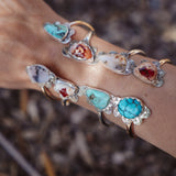 Canyon Wrap Cuff in Dendritic Opal & No. 8 Turquoise