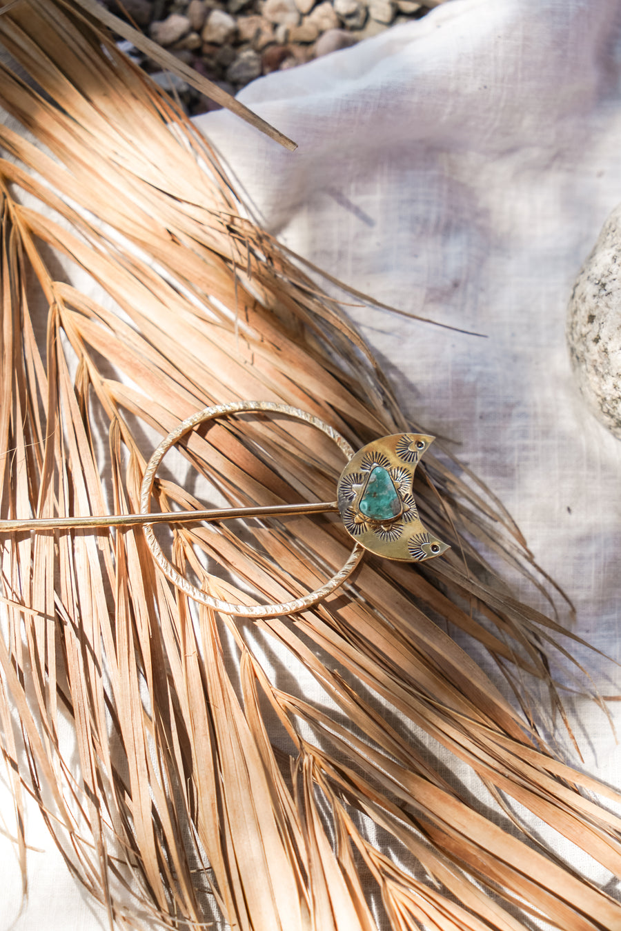 The Wanderer Hairpin in Sonoran Blue Turquoise
