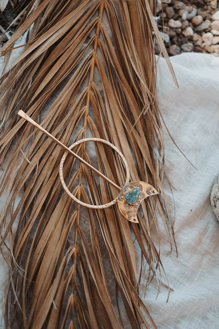 The Wanderer Hairpin in Sonoran Blue Turquoise