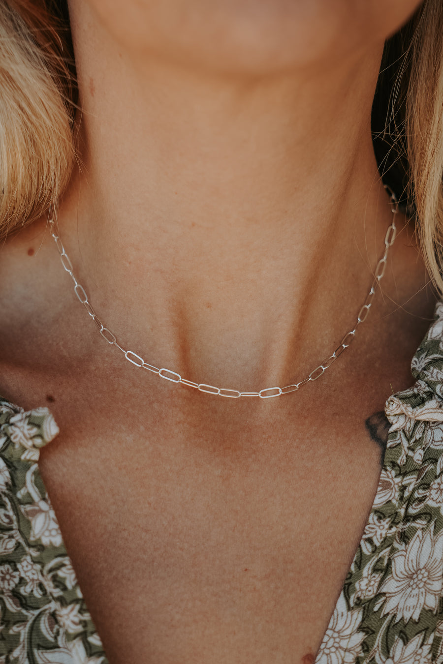 Small Paperclip Chain Necklace