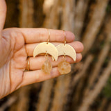 The Crescent Dangles with Citrine