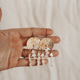 The Rising Star Dangle Earrings with Mother of Pearl
