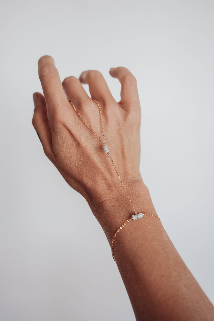 The Allure Hand Chain in Amazonite
