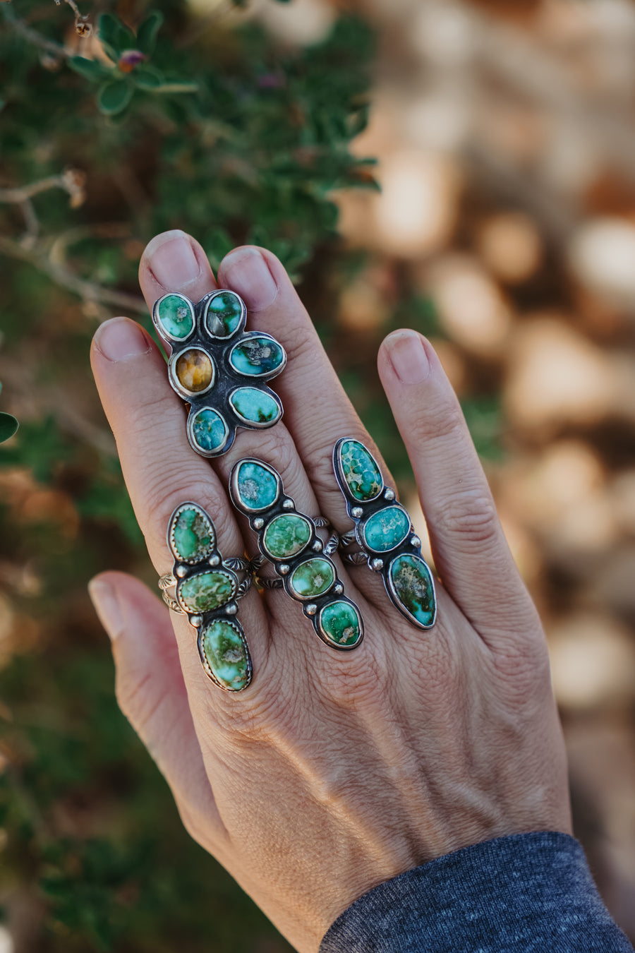 Cairn  Ring in Sonoran Gold Turquoise (Size 6.5)