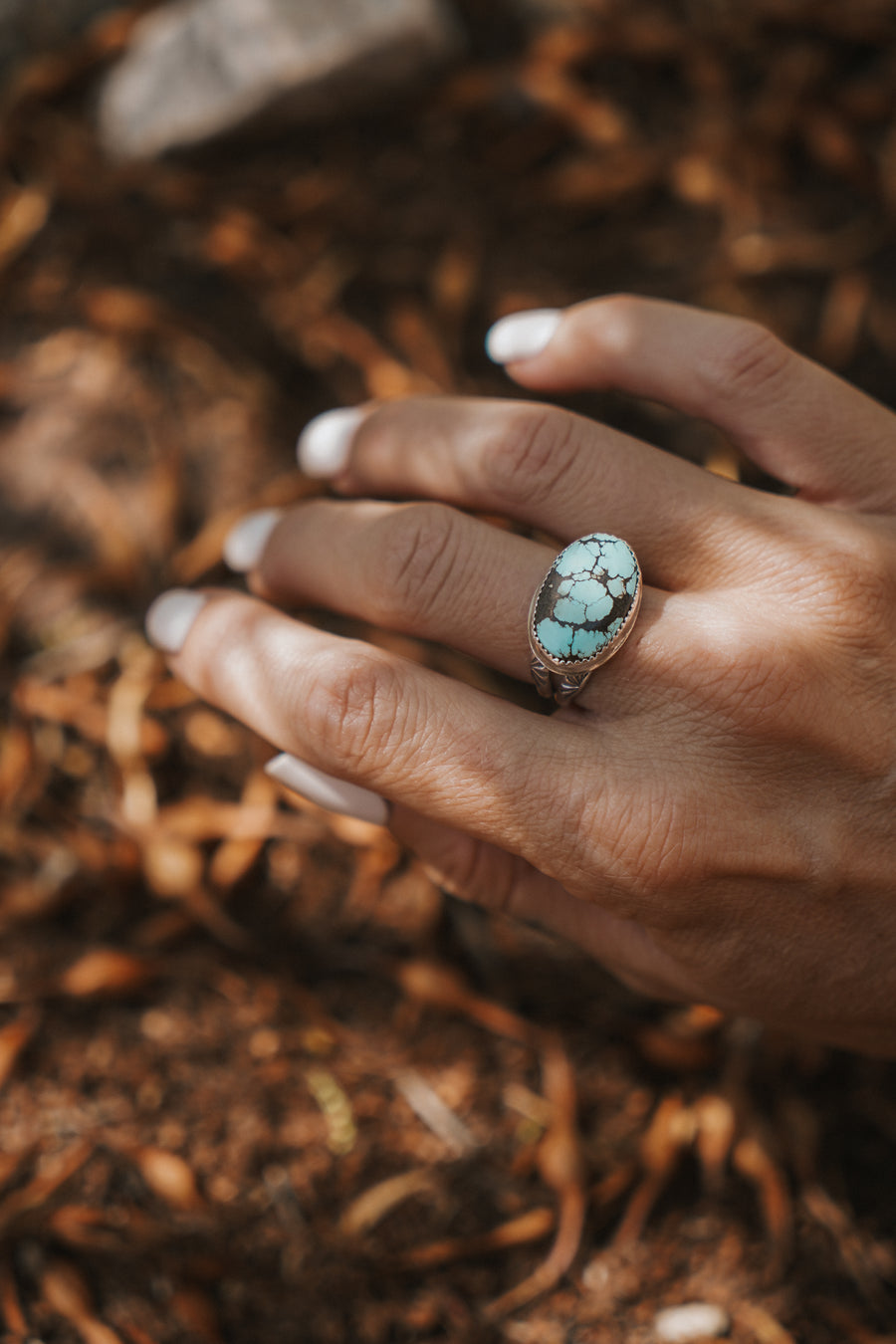 Horizontal Ring in Hubei Turquoise (Size 8)