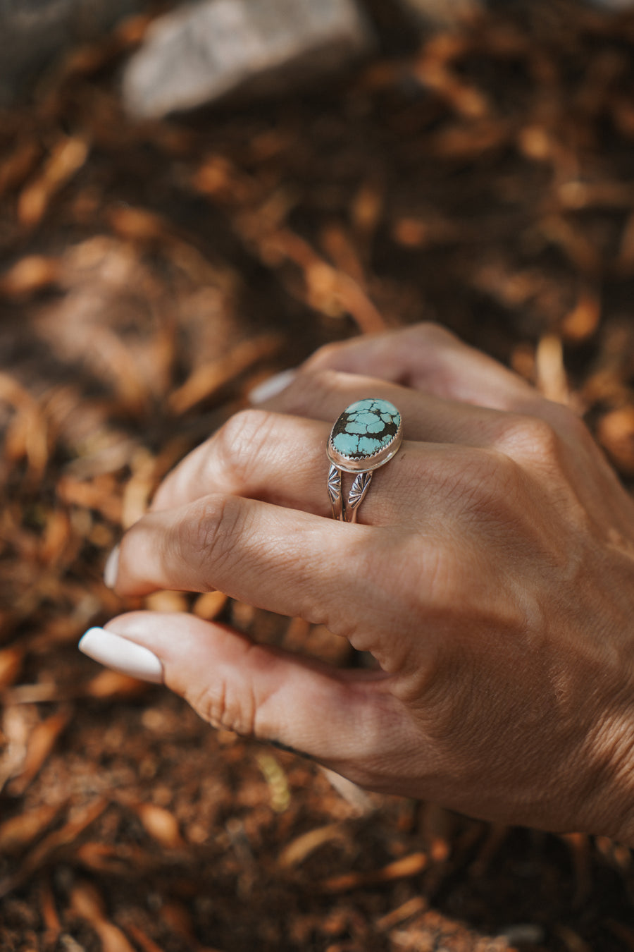 Horizontal Ring in Hubei Turquoise (Size 8)