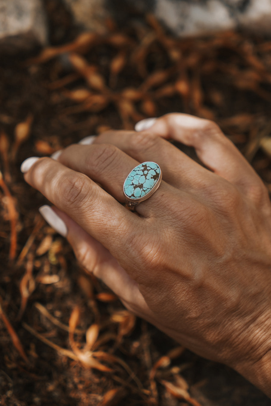 Horizontal Ring in Hubei Turquoise (Size 7)