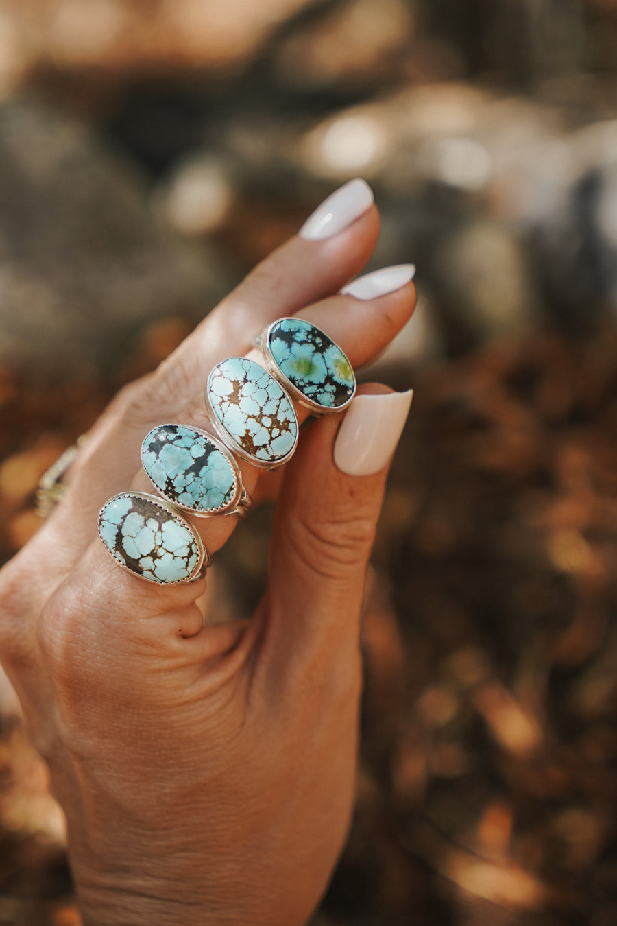 Horizontal Ring in Hubei Turquoise (Size 6.5)
